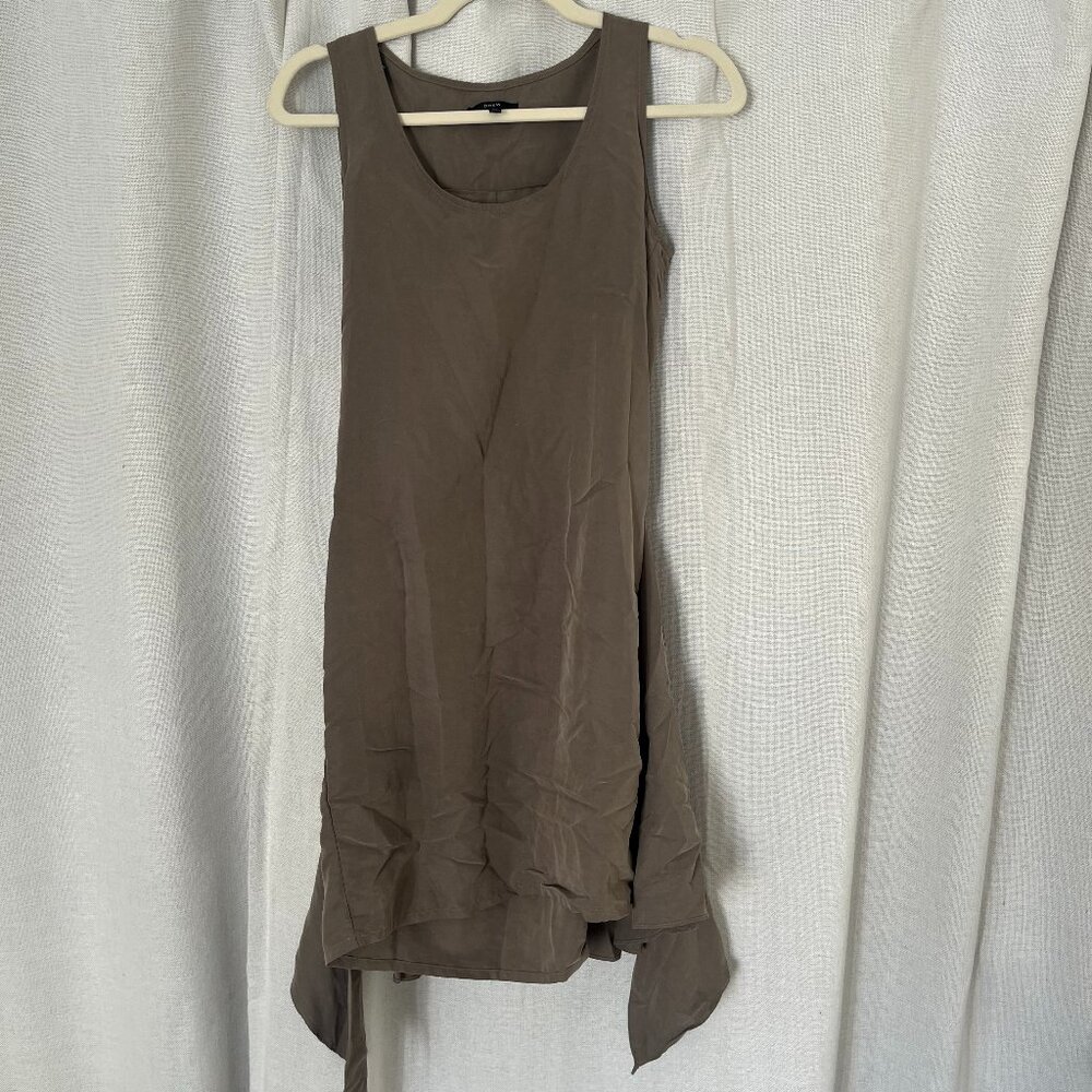 Drew Taupe Asymmetrical Handkerchief Hem Sleeveless Dress XS